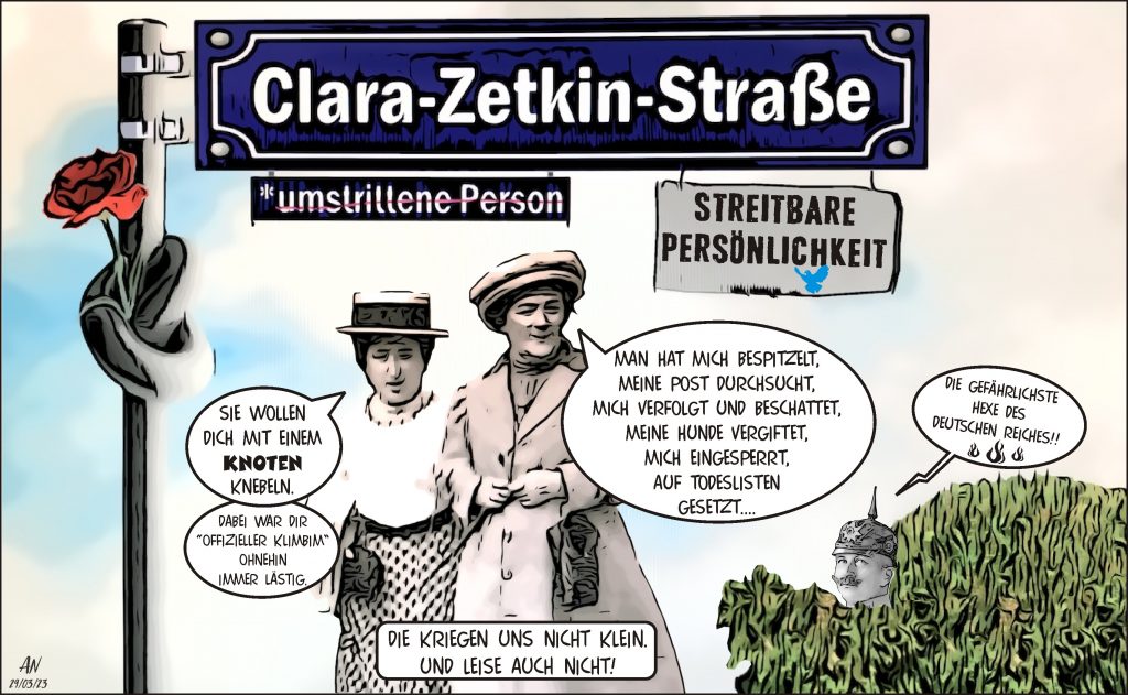 Cartoon über Clara Zetkin